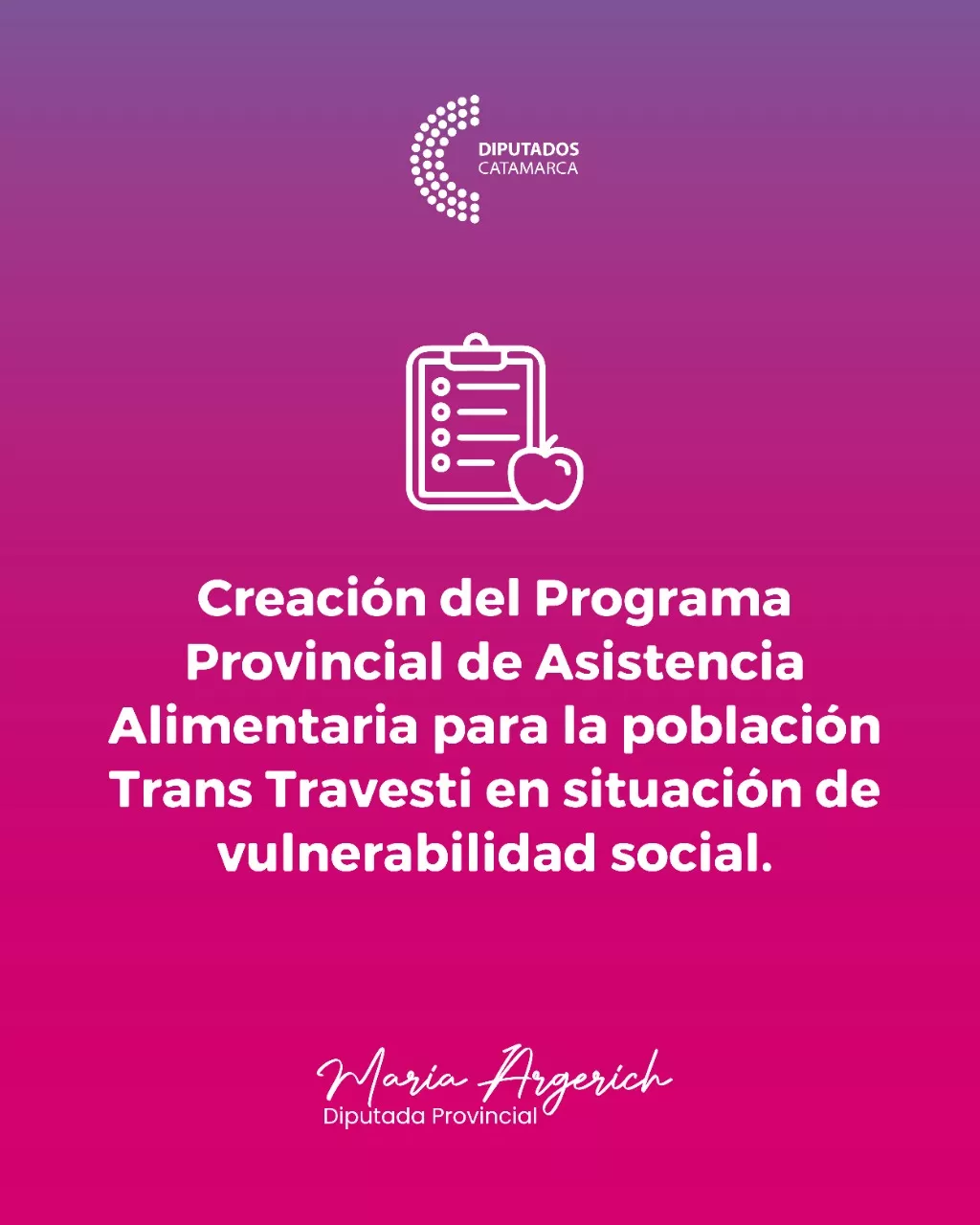 Programa Provincial de Asistencia Alimentaria para la Poblacion Trans Travesti en situación de vulnerabilidad