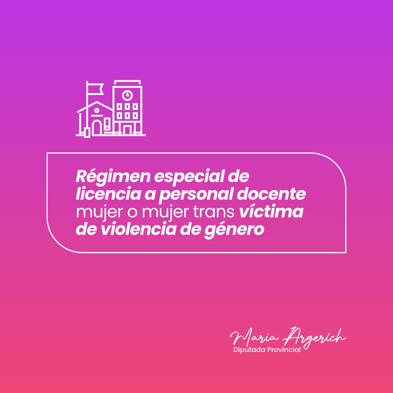 Régimen especial de licencia a personal docente mujer o mujer trans victima de violencia de género.