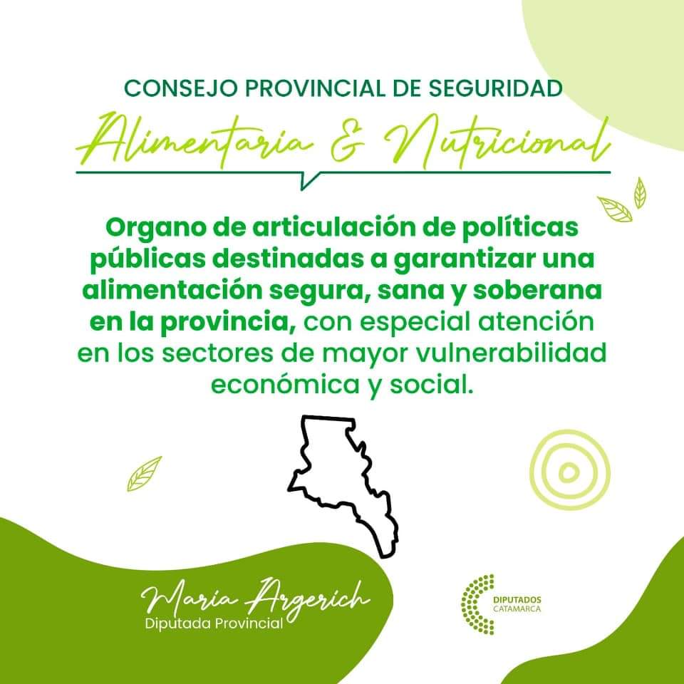 Creación del Consejo Provincial de Seguridad Alimentaria y nutricional en la Provincia de Catamarca