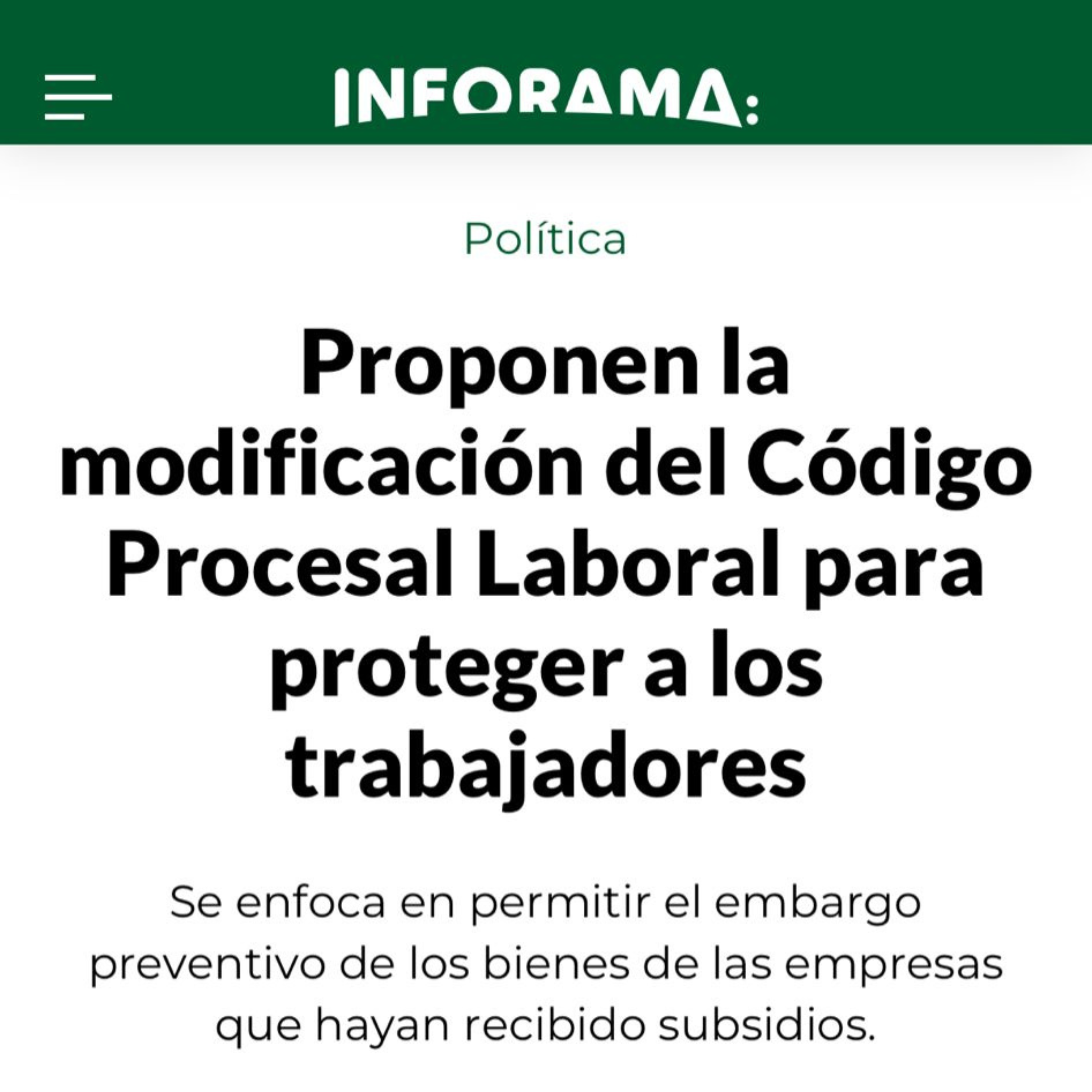 Proponen la modificación del Código Procesal Laboral para proteger a los trabajadores