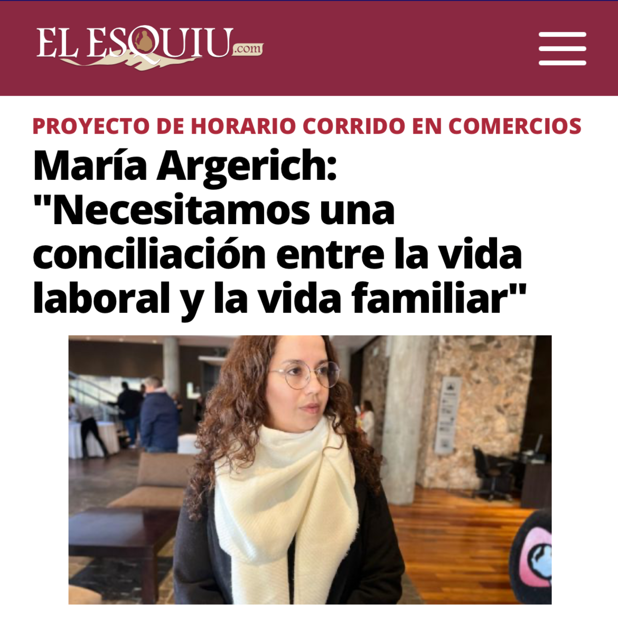 «Necesitamos una conciliación entre la vida laboral y la vida familiar»