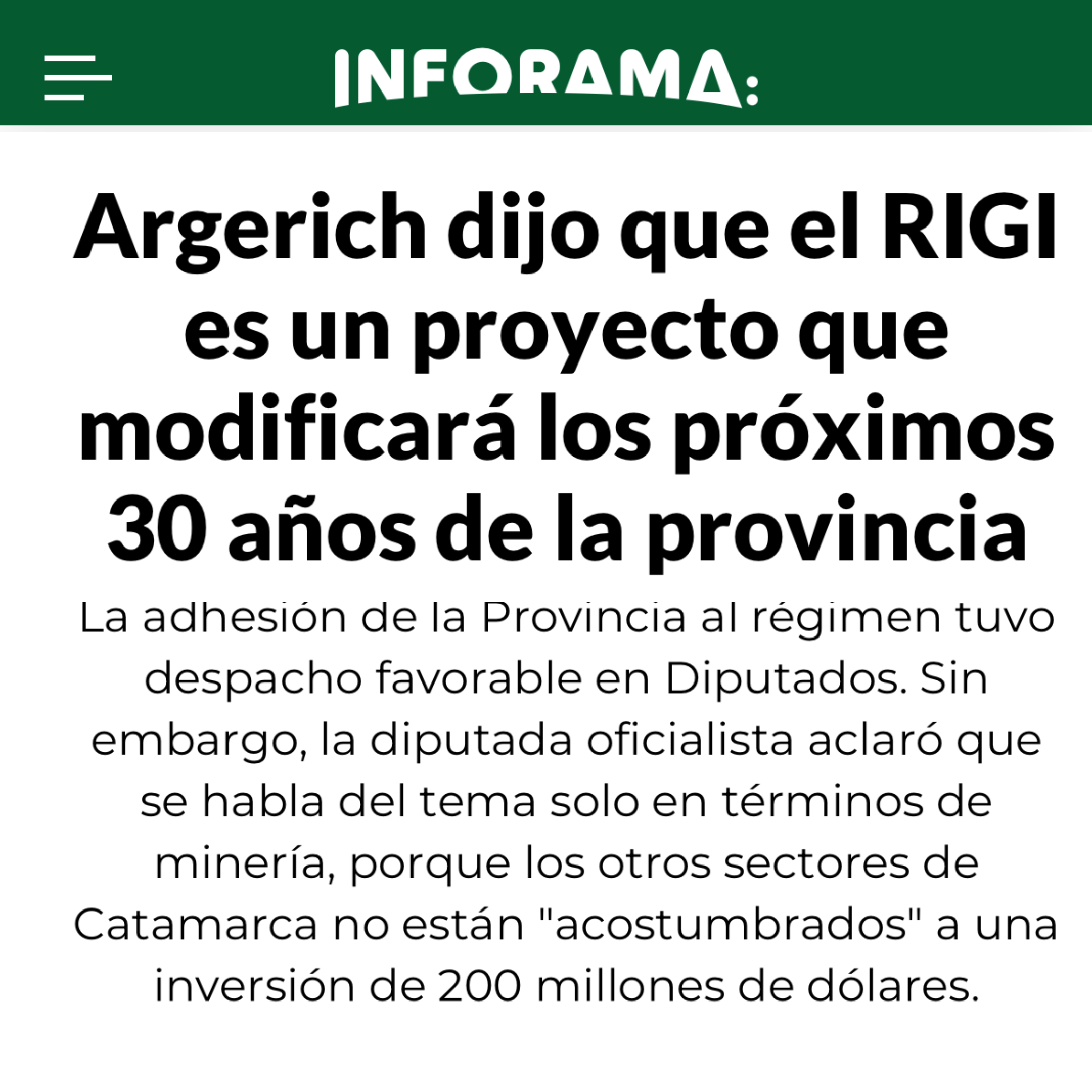 Argerich dijo que el RIGI es un proyecto que modificará los próximos 30 años de la provincia