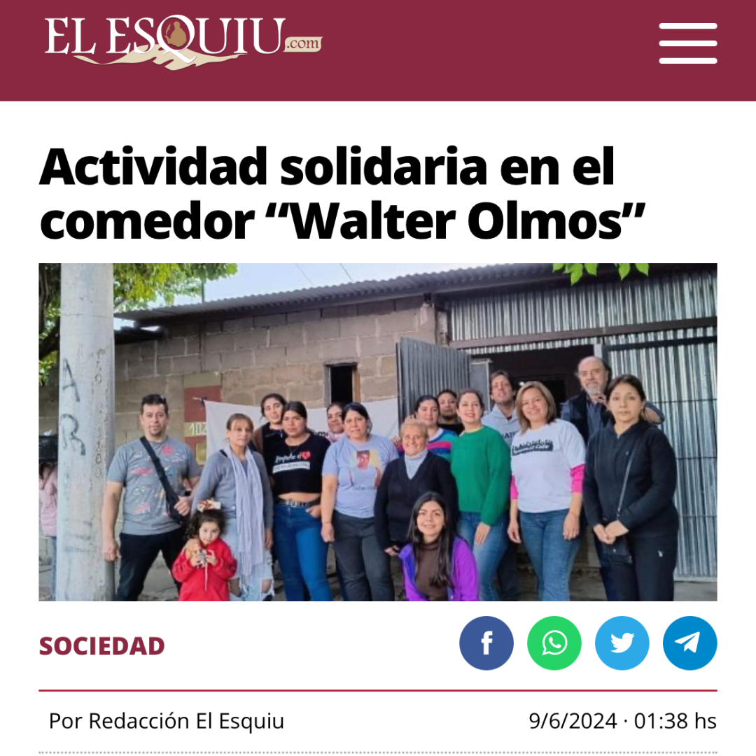 Actividad solidaria en el comedor “Walter Olmos”