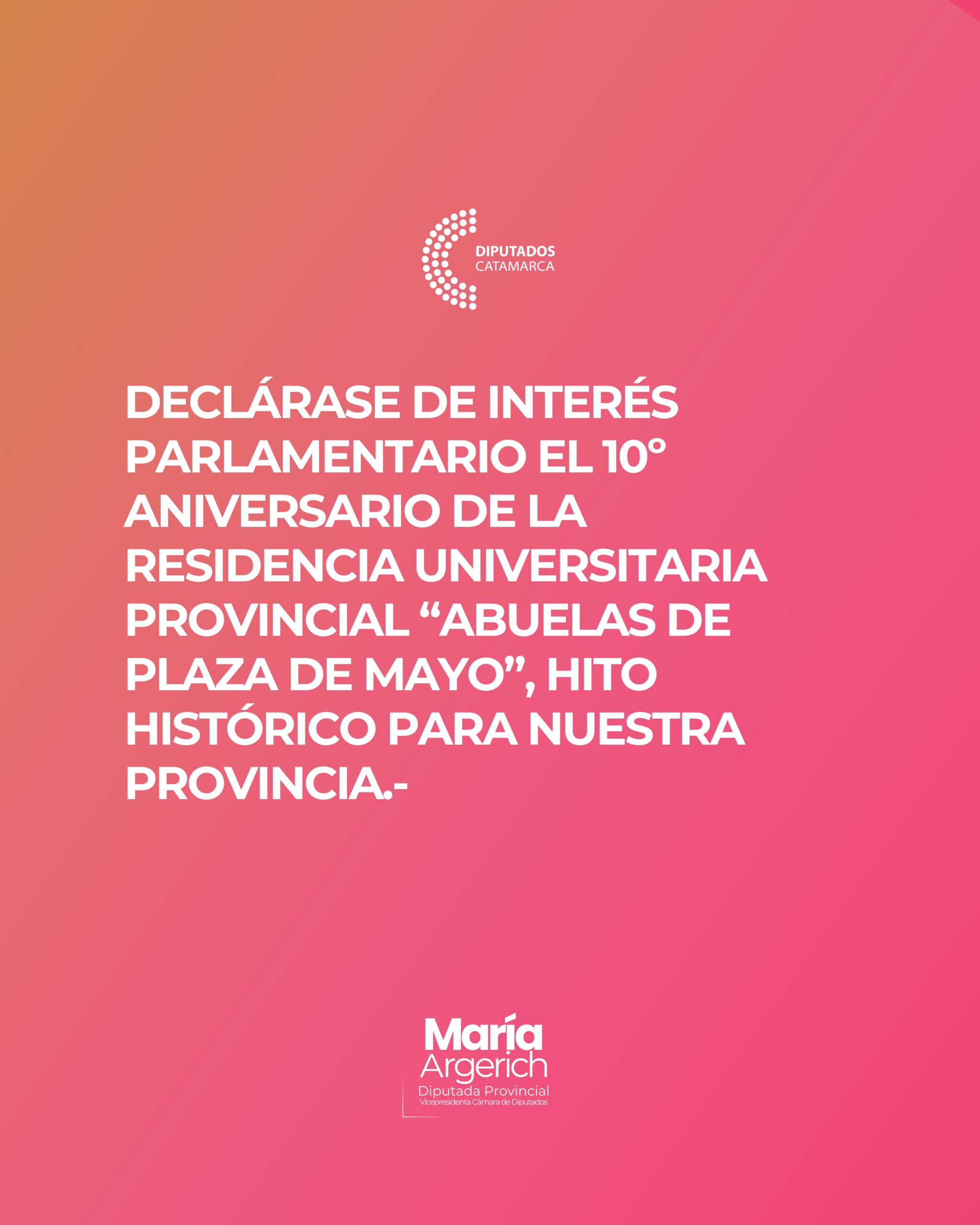 EN LA SÉPTIMA SESIÓN ORDINARIA DEL PERÍODO 136º DEL AÑO 2025 JUNTO AL BLOQUE DEL FDT PRESENTÉ EL SIGUIENTE PROYECTO DE DECLARACIÓN:
