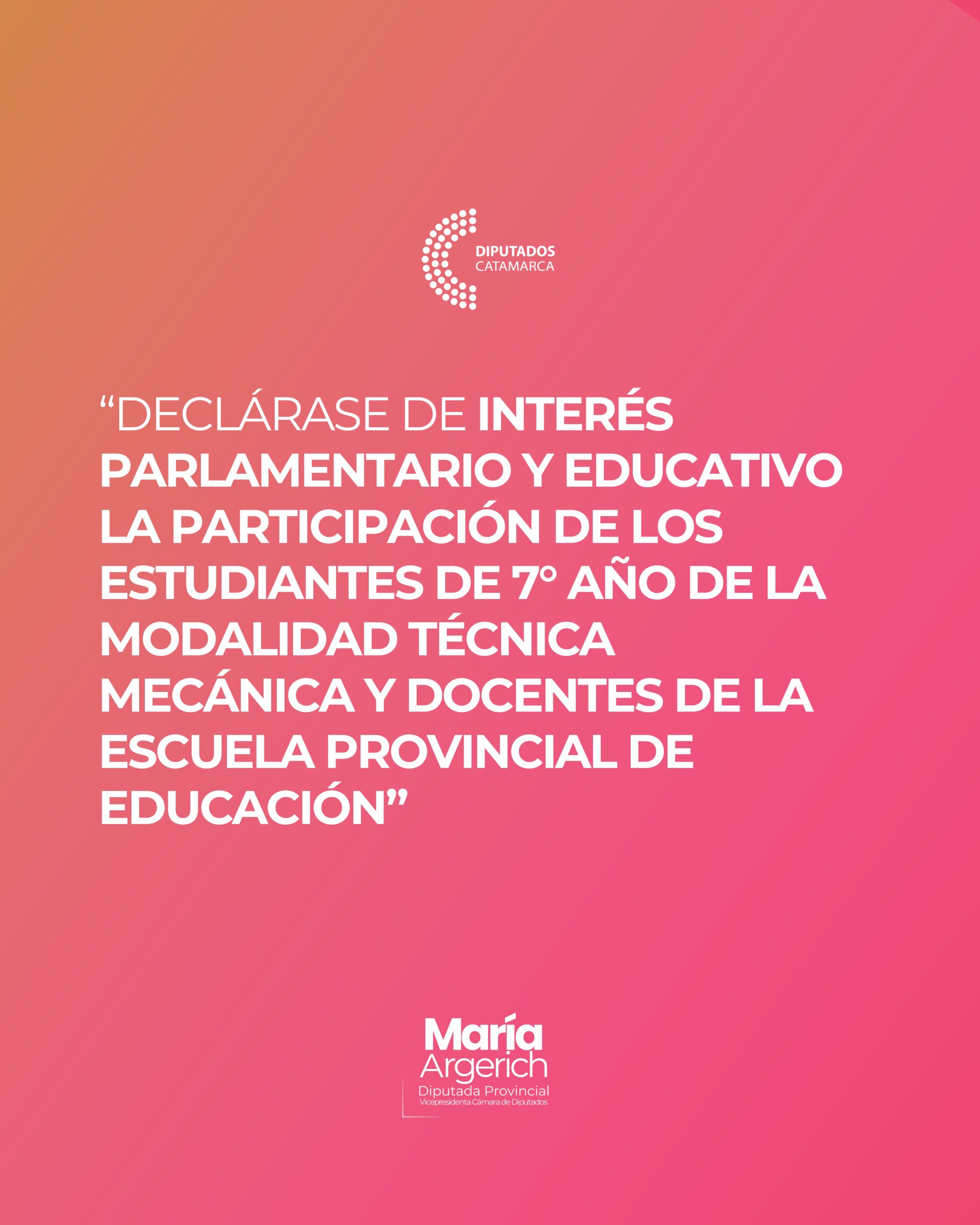 EN LA PRIMER SESIÓN EXTRAORDINARIA DEL PERÍODO 136º DEL AÑO 2025 PRESENTÉ EL SIGUIENTE PROYECTO DE DECLARACIÓN: