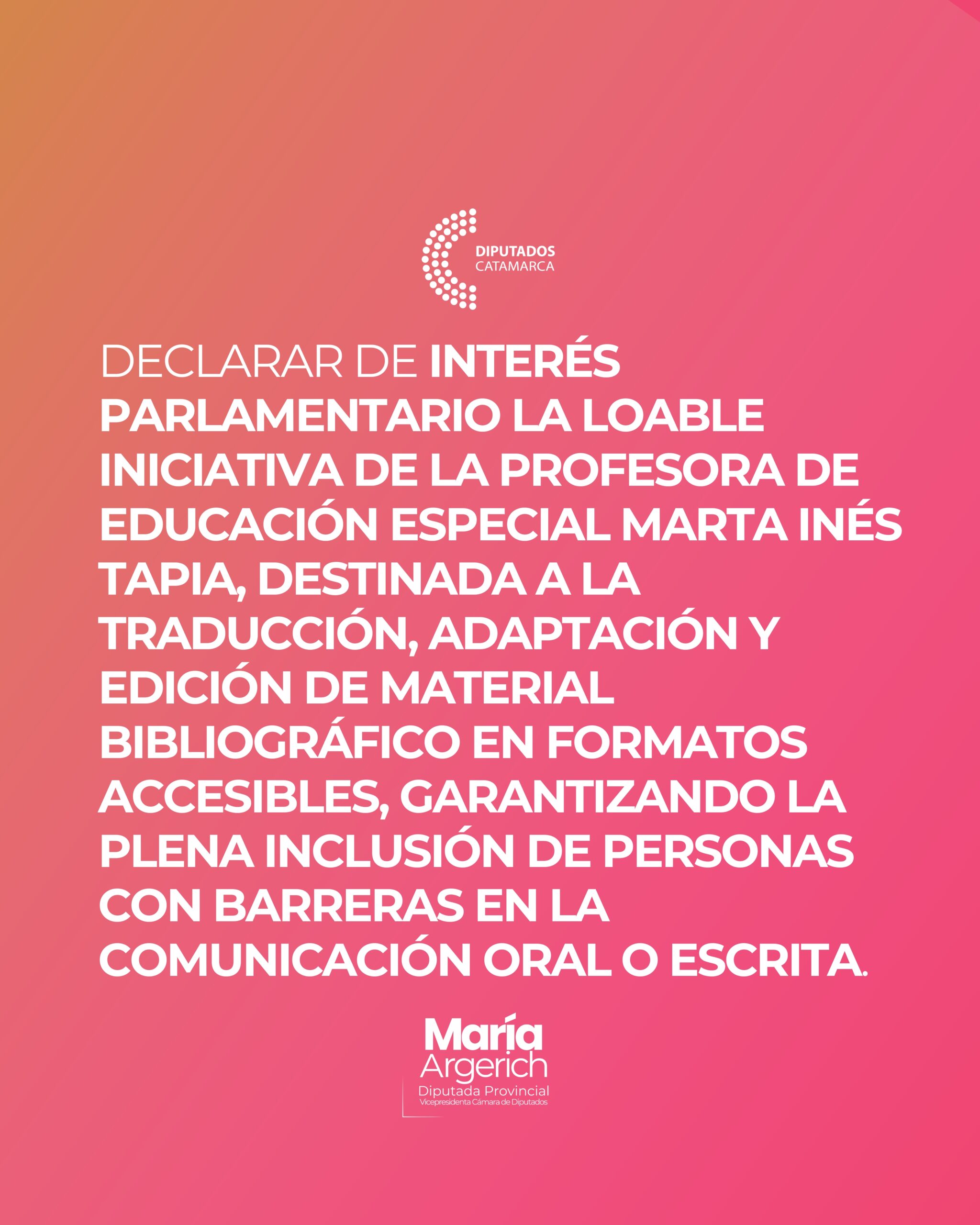 EN LA DÉCIMO TERCERA SESIÓN ORDINARIA DEL PERÍODO 136º DEL AÑO 2025 PRESENTÉ EL SIGUIENTE PROYECTO DE DECLARACIÓN: