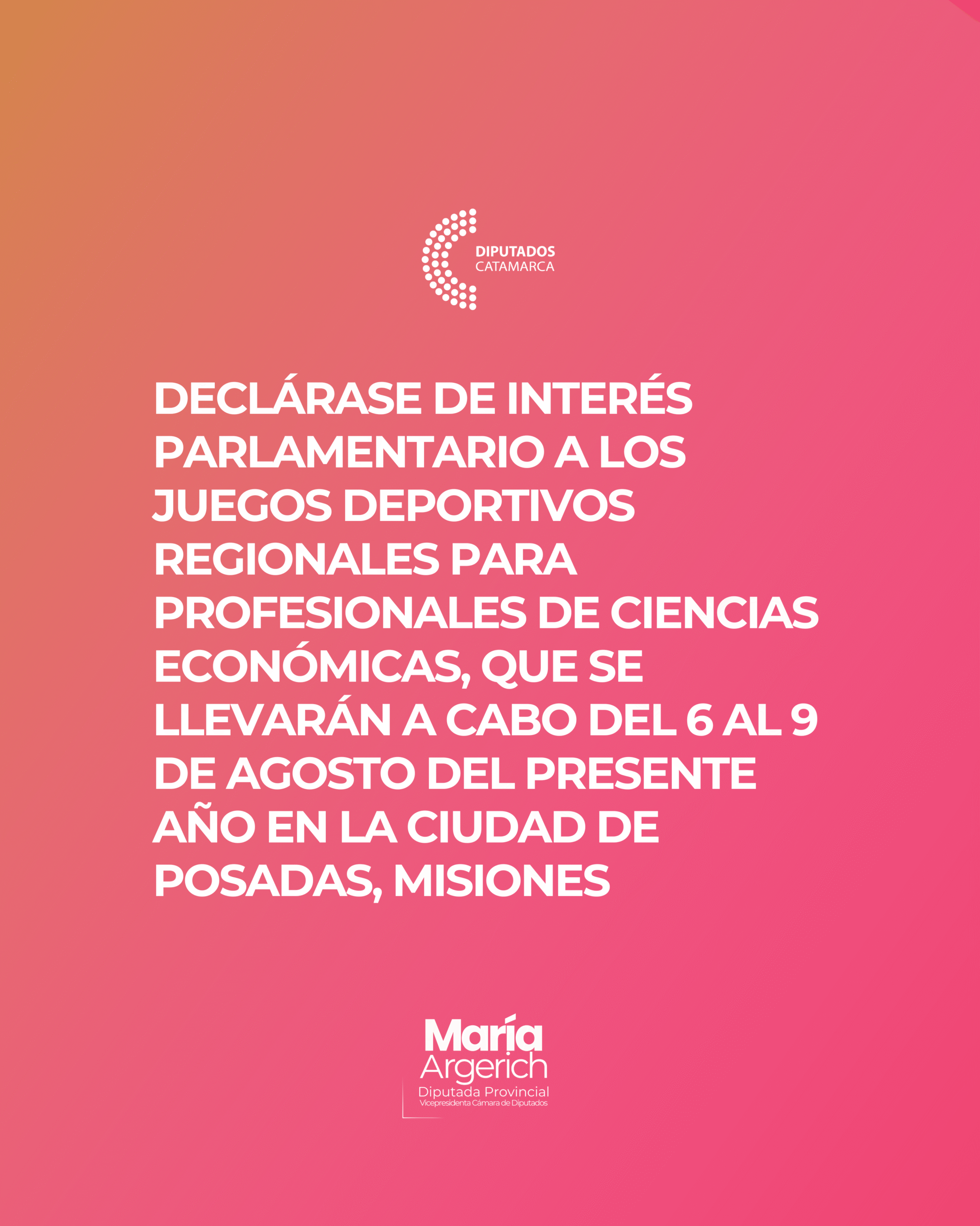 MEDIANTE EL DECRETO Nº 870 APROBADO POR PRESIDENCIA DECLARAMOS DE INTERÉS PARLAMENTARIO LA SIGUIENTE INICIATIVA: