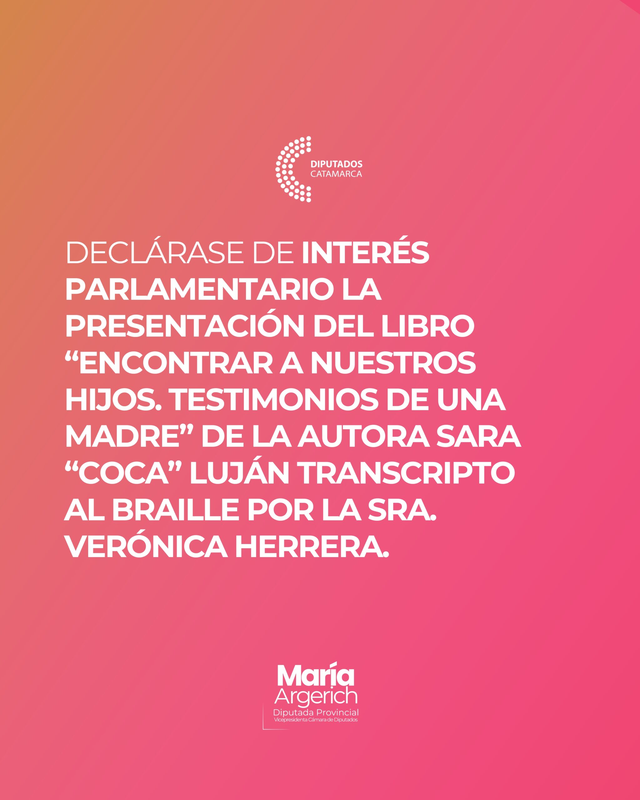 EN LA PRIMER SESIÓN ORDINARIA DEL PERÍODO 136º DEL AÑO 2025 JUNTO A MI PAR CINTHYA GAMBARELLA PRESENTÉ EL SIGUIENTE PROYECTO DE DECLARACIÓN: