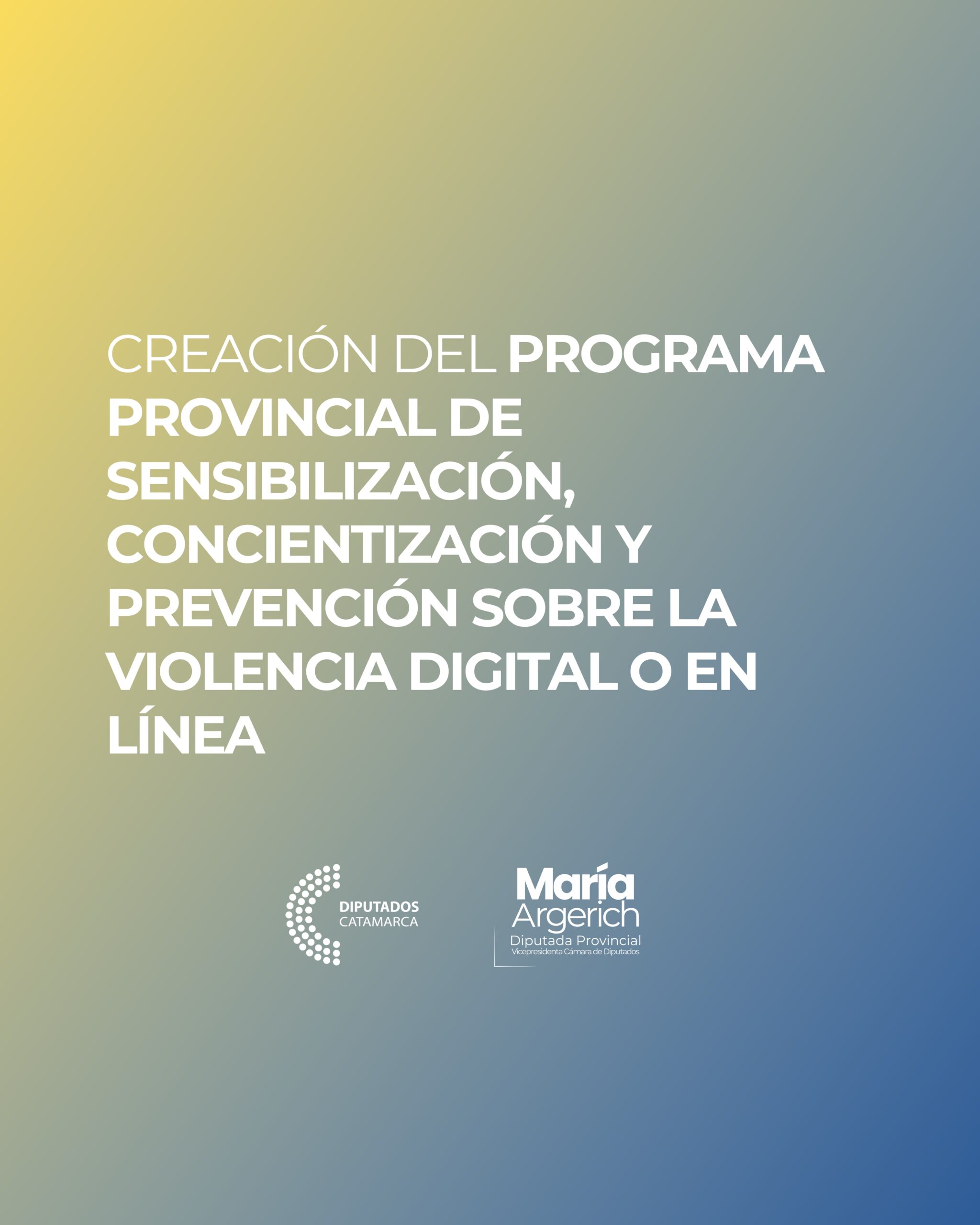 EN LA DÉCIMA TERCERA SESIÓN ORDINARIA DEL PERÍODO 136º DEL AÑO 2025 JUNTO A MI PAR NATALIA PONFERRADA PRESENTÉ EL SIGUIENTE PROYECTO DE LEY: