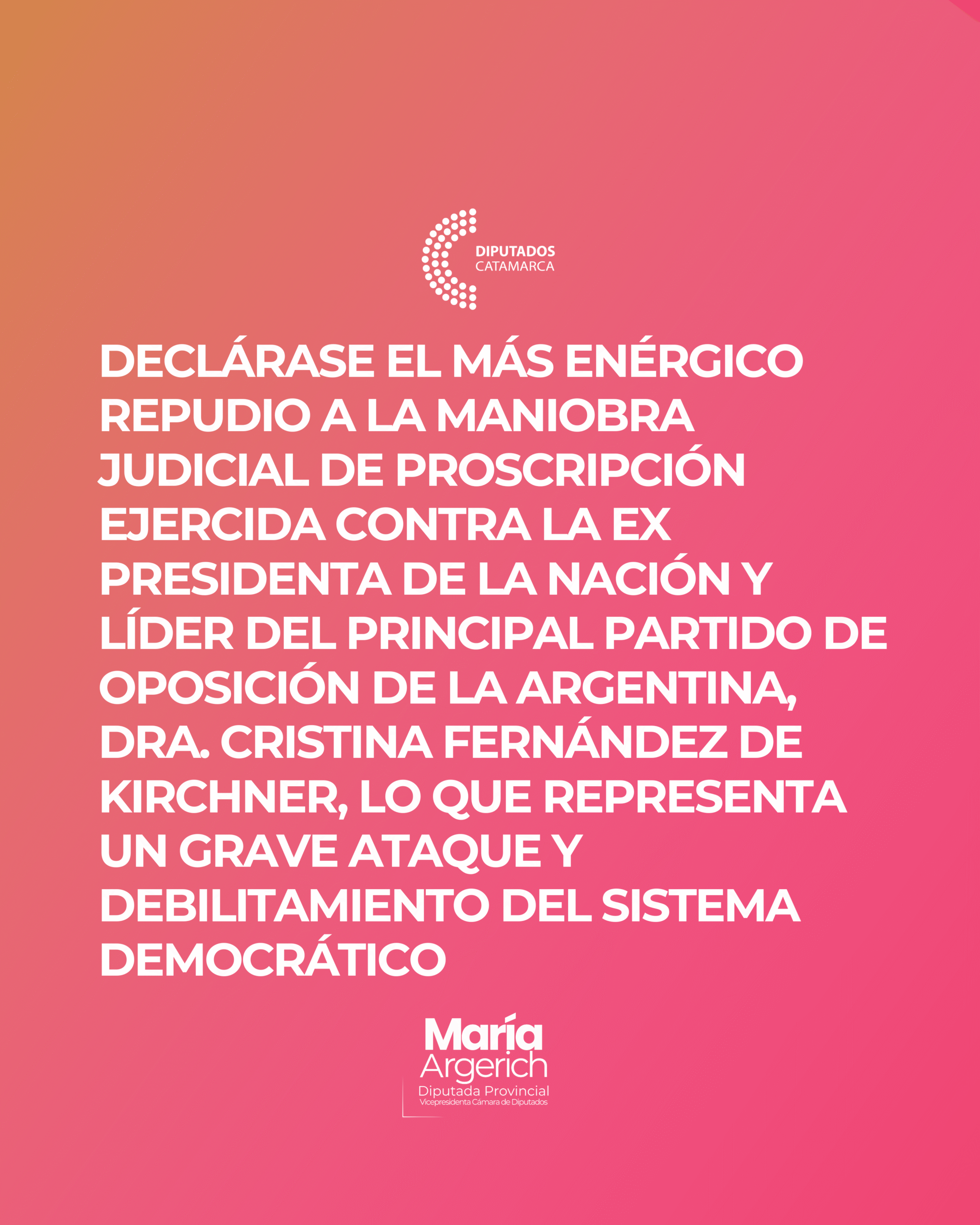 EN LA SEXTA SESIÓN AORDINARIA DEL PERÍODO 136º DEL AÑO 2025 JUNTO AL BLOQUE DEL FDT PRESENTÉ EL SIGUIENTE PROYECTO DE DECLARACIÓN:
