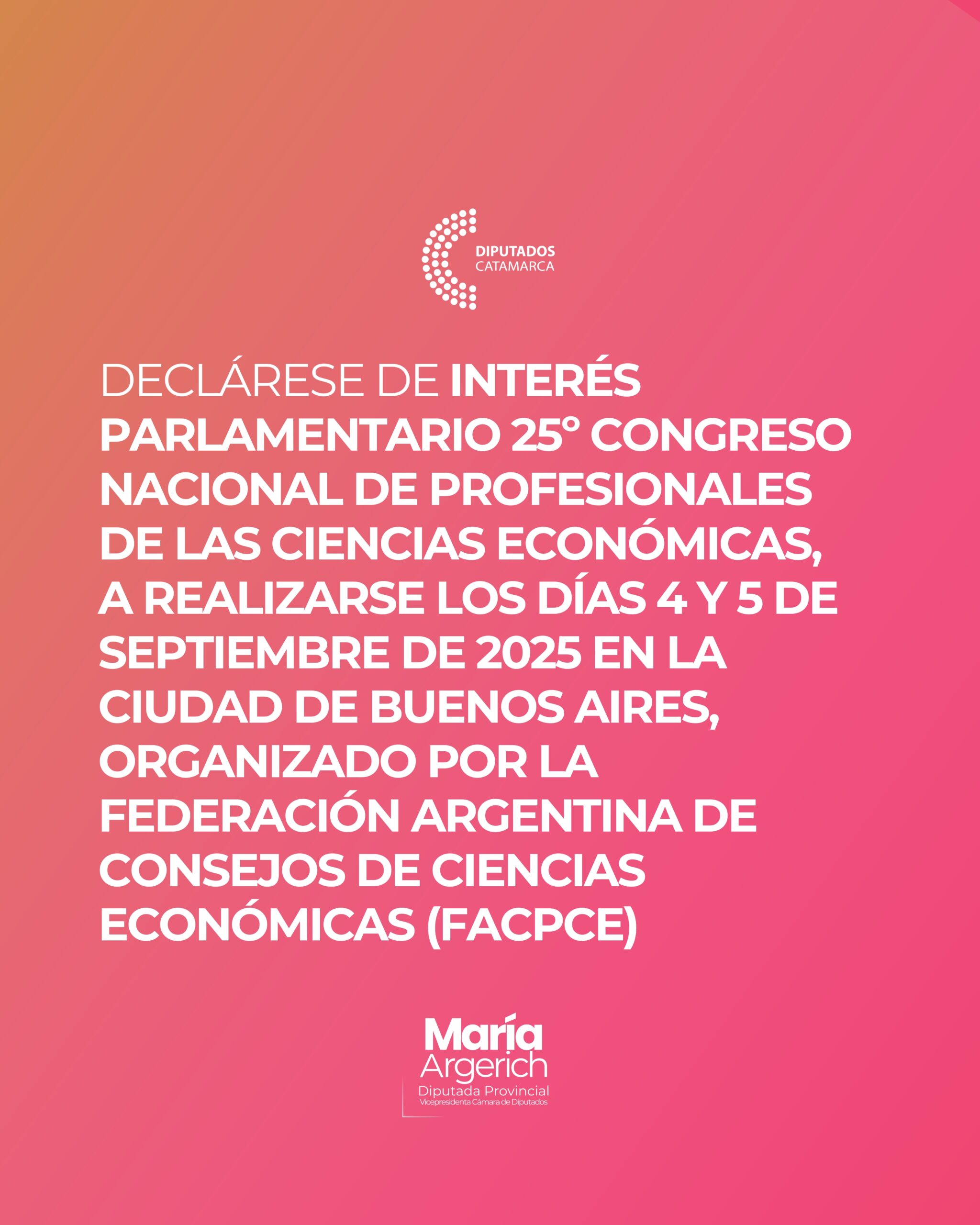 EN LA SÉPTIMA SESIÓN ORDINARIA DEL PERÍODO 136º DEL AÑO 2025 PRESENTÉ EL SIGUIENTE PROYECTO DE DECLARACIÓN: