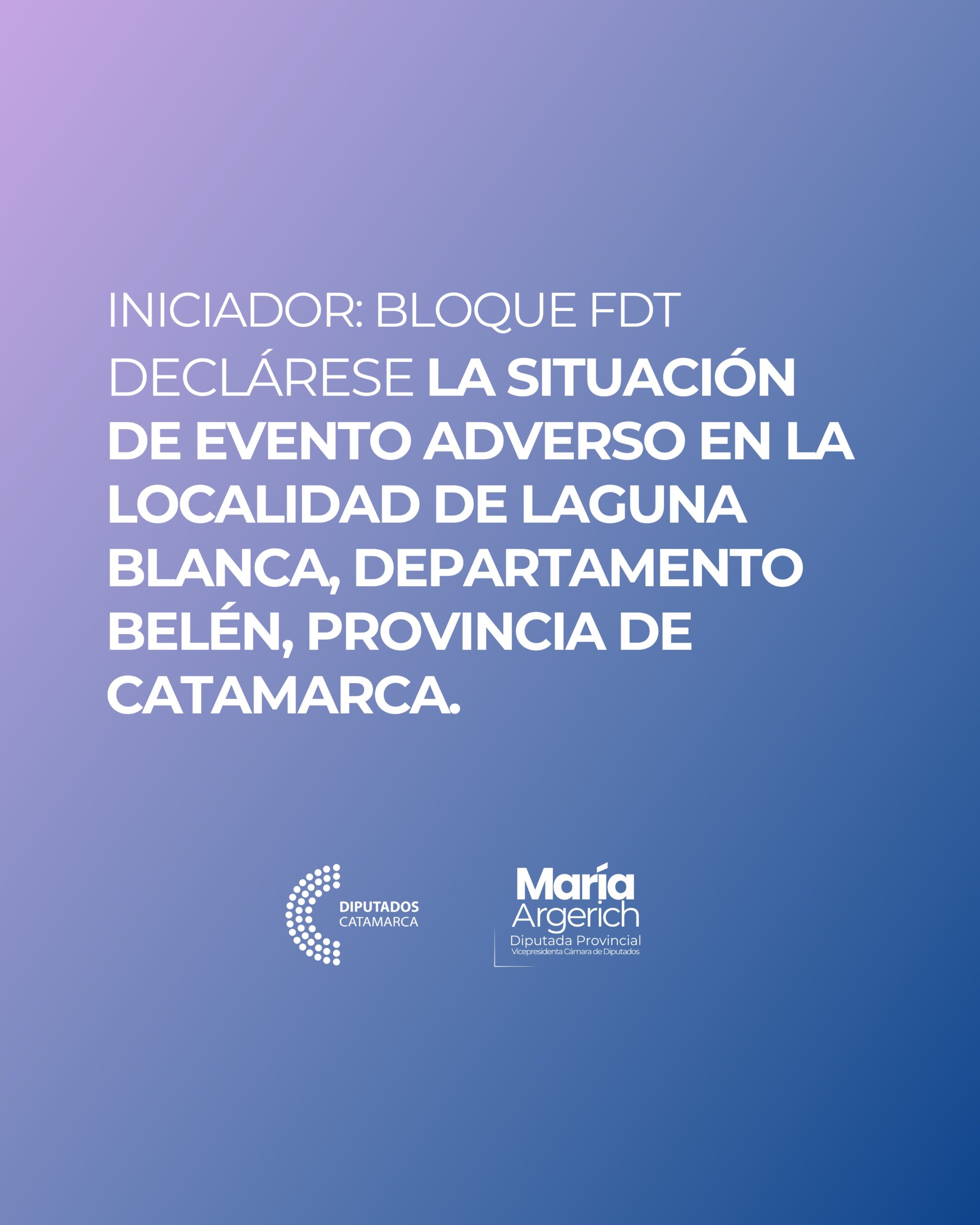 EN LA NOVENA SESIÓN ORDINARIA DEL PERÍODO 136º DEL AÑO 2025 JUNTO AL BLOQUE FRENTE DE TODOS PRESENTÉ EL SIGUIENTE PROYECTO DE LEY: