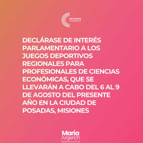MEDIANTE EL DECRETO Nº 870 APROBADO POR PRESIDENCIA DECLARAMOS DE INTERÉS PARLAMENTARIO LA SIGUIENTE INICIATIVA: