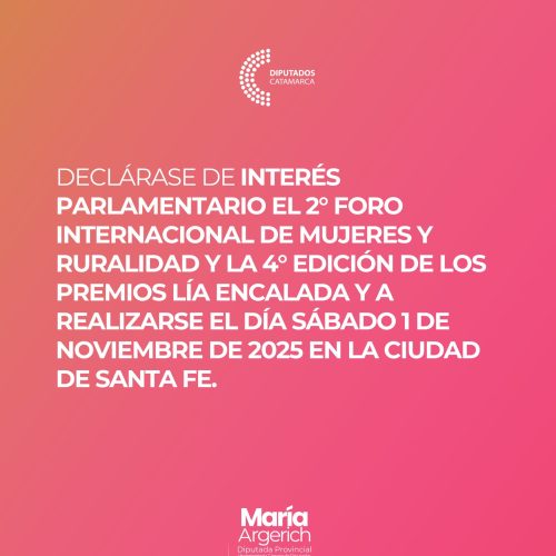 EN LA DÉCIMO SEXTA SESIÓN ORDINARIA DEL PERÍODO 136º DEL AÑO 2025 JUNTO A MIS PARES PRESENTÉ EL SIGUIENTE PROYECTO DE DECLARACIÓN: