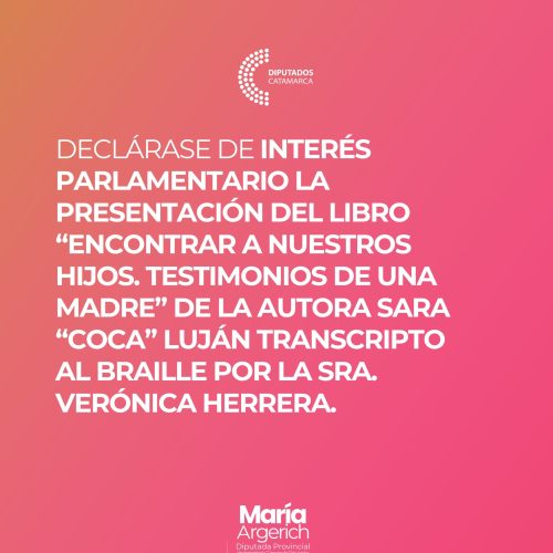 EN LA PRIMER SESIÓN ORDINARIA DEL PERÍODO 136º DEL AÑO 2025 JUNTO A MI PAR CINTHYA GAMBARELLA PRESENTÉ EL SIGUIENTE PROYECTO DE DECLARACIÓN: