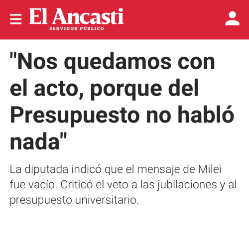 «Nos quedamos con el acto, porque del Presupuesto no habló nada»