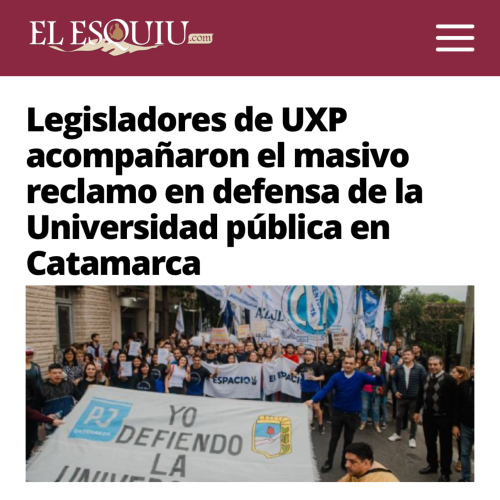 Legisladores de UXP acompañaron el masivo reclamo en defensa de la Universidad pública en Catamarca